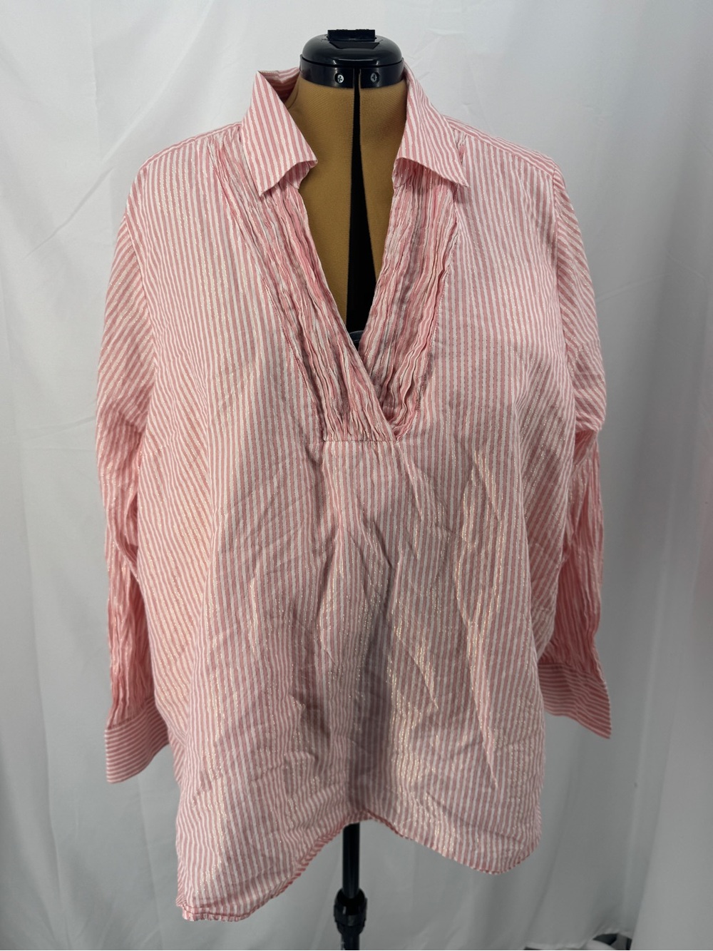 Women’s Pink Striped V-Neck Tunic 0202